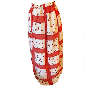 Mr.Hank Vintage 70s Cottagecore strawberry Patchwork Skirt Medium Red/white